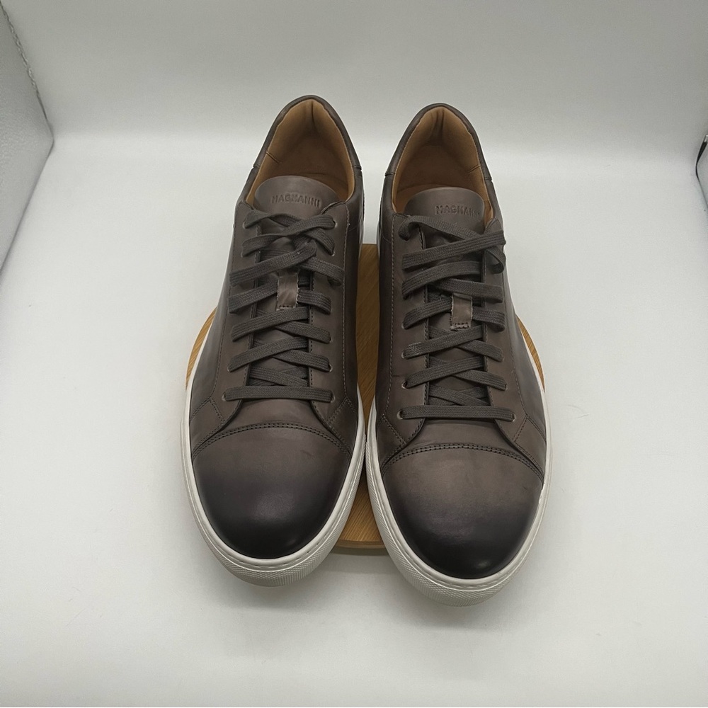 Magnanni Lace Up Sneaker - Gray Leather - Size 13 - Picture 3 of 11